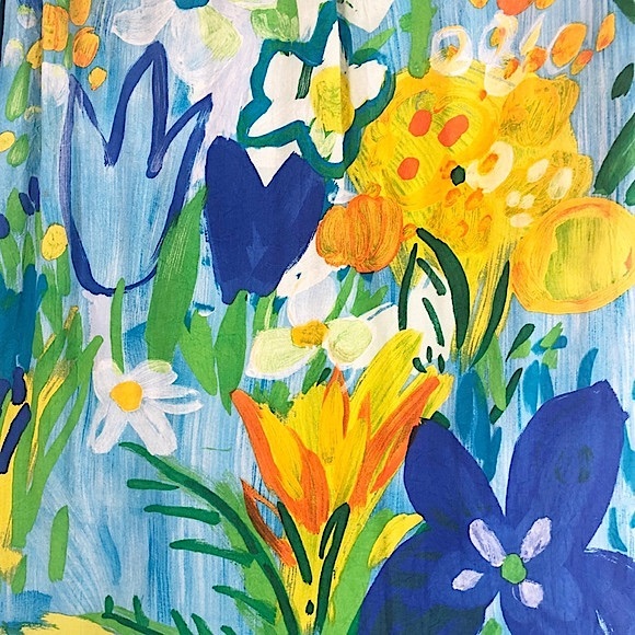 VINTAGE JANICE Jams World Floral “Wonderland” Art Print Midi Tank Sheath Dress - Picture 8 of 9